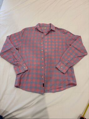 Feathery Men's Pink and Blue Check Button-down Shirt